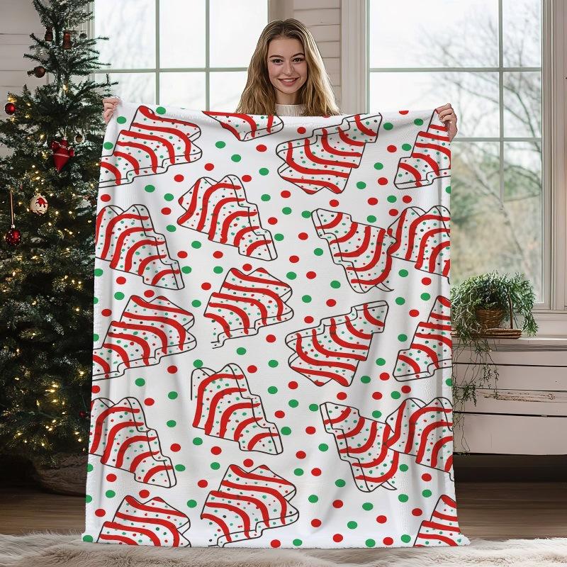 Christmas Geometric Theme Digital-printed Polyester Velvet Flannel Soft Sofa Cover Blanket Fleece Sofa Cover Blankets for Beds