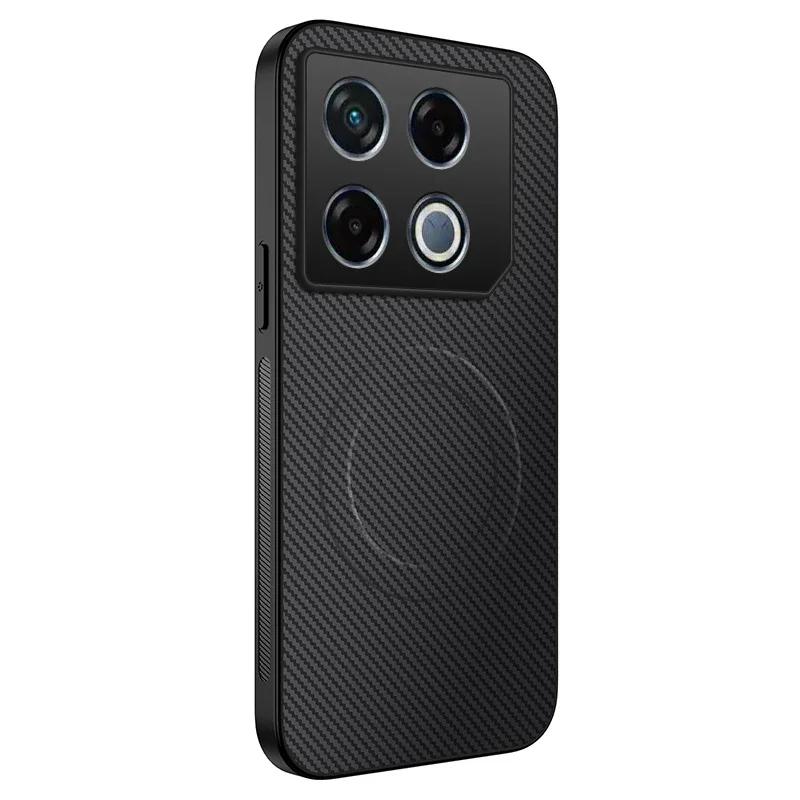 Shockproof Carbon Fiber Pattern Soft Phone Case For Infinix GT 30 20 Pro Magnetic Wireless Charging Protection Back Cover Cases