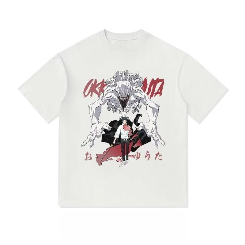 Japanese Retro Animation Printing Summer Tide Brand T-shirt Men's and Women's American Heavy Cotton Loose Short Sleeves