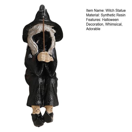 Witch Statue Incense Burner Resin Witch Figurine Incense Stick Holder for Home Kitchen Shelf Decoration