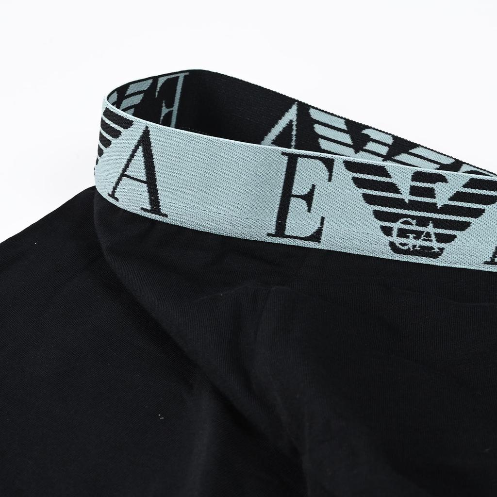 Emporio Armani Men's Boxer Briefs, Plain with Monogram Logo, 3-pack, XL Size, Available In Black, Orange, Green, and Pink. (EM000259 AF20668 MC061 XL)