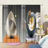 Abstract Three Dimensional Geometric Art Pattern Printed Curtains Bedroom Living Room Home Decoration Made Of Polyester Window Treatment