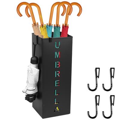 Metal Umbrella Holder Square Umbrella Stand Rack Decorative Umbrella Holder Bin Multipurpose Walking Sticks Holder for Entryway