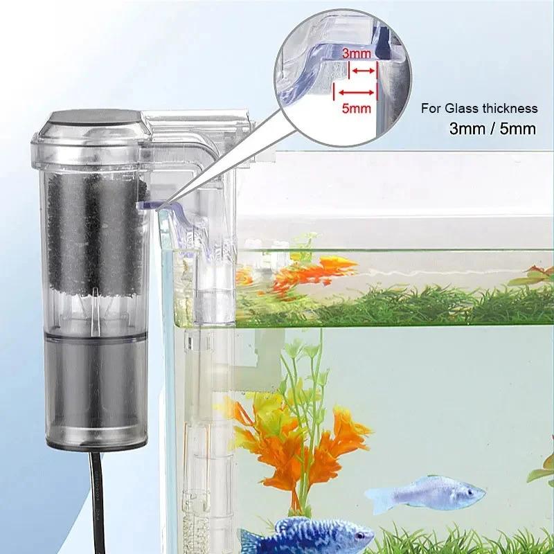 Závěsný filtr pro akvária USB zástrčka Mini akvarijní filtrační čerpadlo 250H/L Vhodné pro akvária do 30 cm, 2,5 W DC 5 V