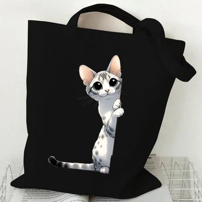 Lustige Katze Serie Umhängetaschen Damen Cartoon Tier Kätzchen Faltbare Tragetaschen Mode Katze Trend Einkaufstaschen Damen Handtasche