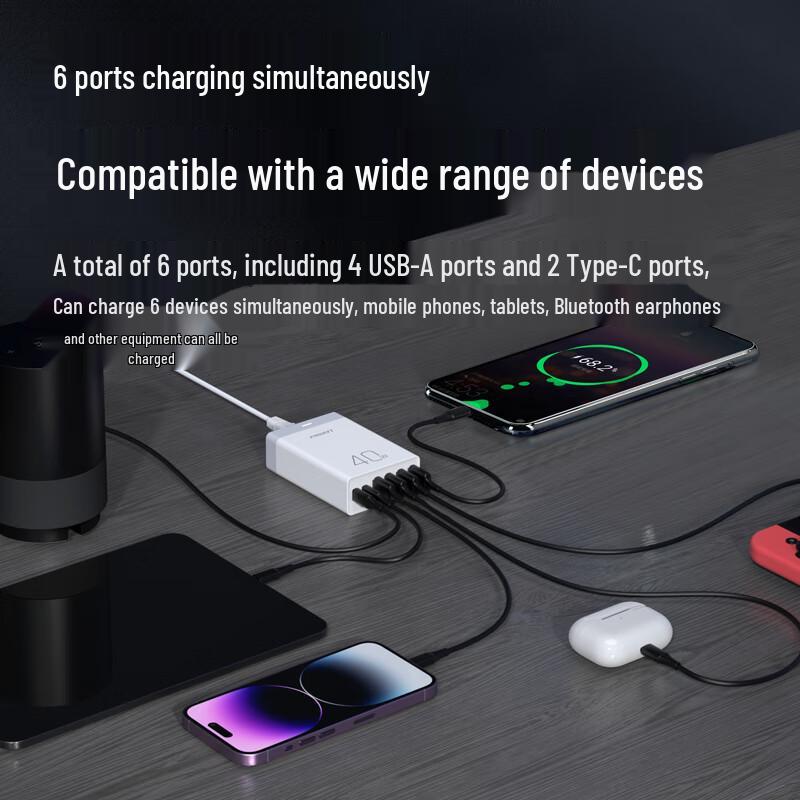 Pisen 40W Multi-Port PD Fast Charger
