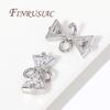18K Gold Plated Shiny Cubic Zirconia Crystal Bowknot Charm Connectors For DIY Women's Earrings/Bracelets Jewelry Making Supplies