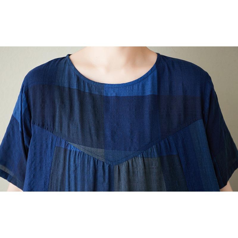 DIMANAF 2025 Summer Women Vintage Linen Plus Size Long Dress Short Sleeve Casual O-Neck Basic Loose Dress