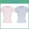 Solid Color Summer Cotton T Shirt With Short Sleeves For Casual Wear