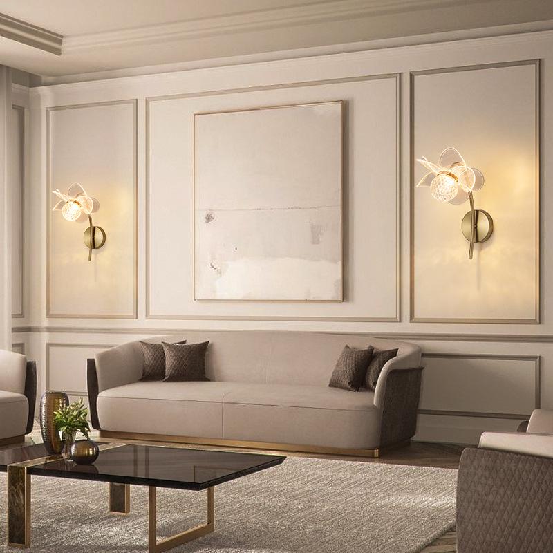 Crystal Luxury Wall Lamp: Wireless Bedside Light for Living Room & Corridor