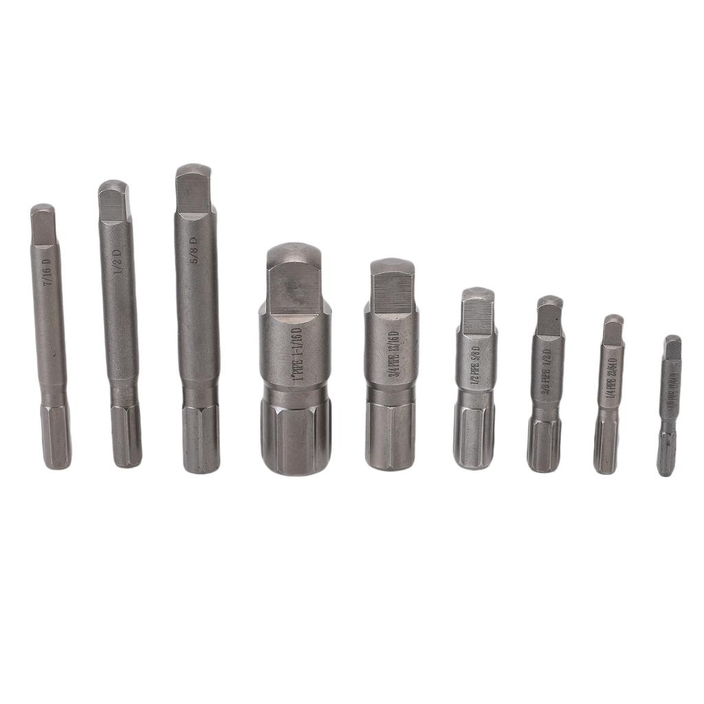 9 Pcs Pipe Extractor Set CrMo Steel Broken Pipe Removal Tool Kit with Storage Box for Maintenance