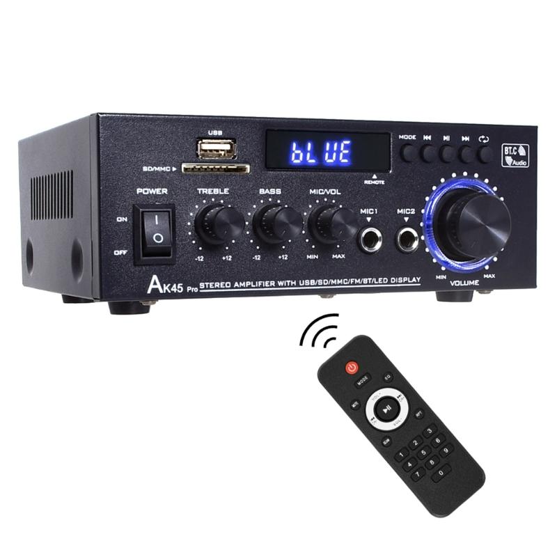 Powerful 50W+50W 2Channel Home Stereo Receiver Bluetooth-compatible Stereo Amplifier for Theater,Karaoke,USB,Support