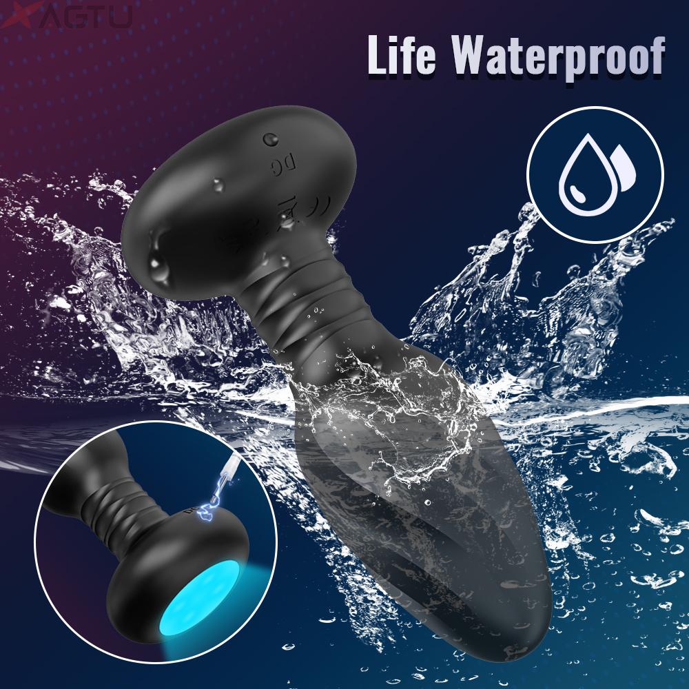 APP Control LED Rotation Vibrating Butt Plug for Women Wiggle Anal Vibrator Gay Men Anal Plug Interaction Sex Toys for Couples Rotation Vibrating Egg