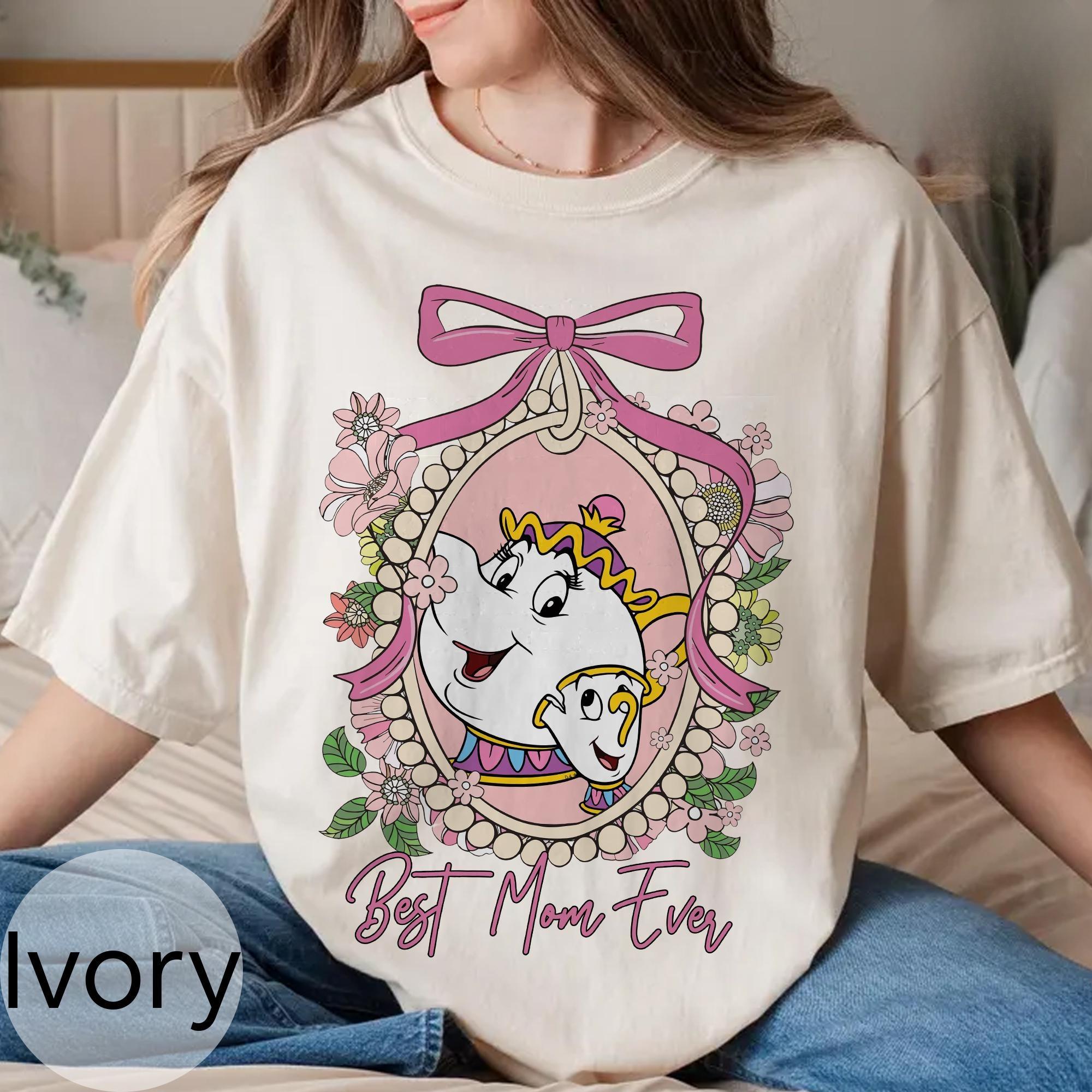 

Womens Disney Vintage Mrs Potts and Chip TShirt Cotton Classic Unisex Short Sleeve Streetwear Oversized Loose Casual Stylish S