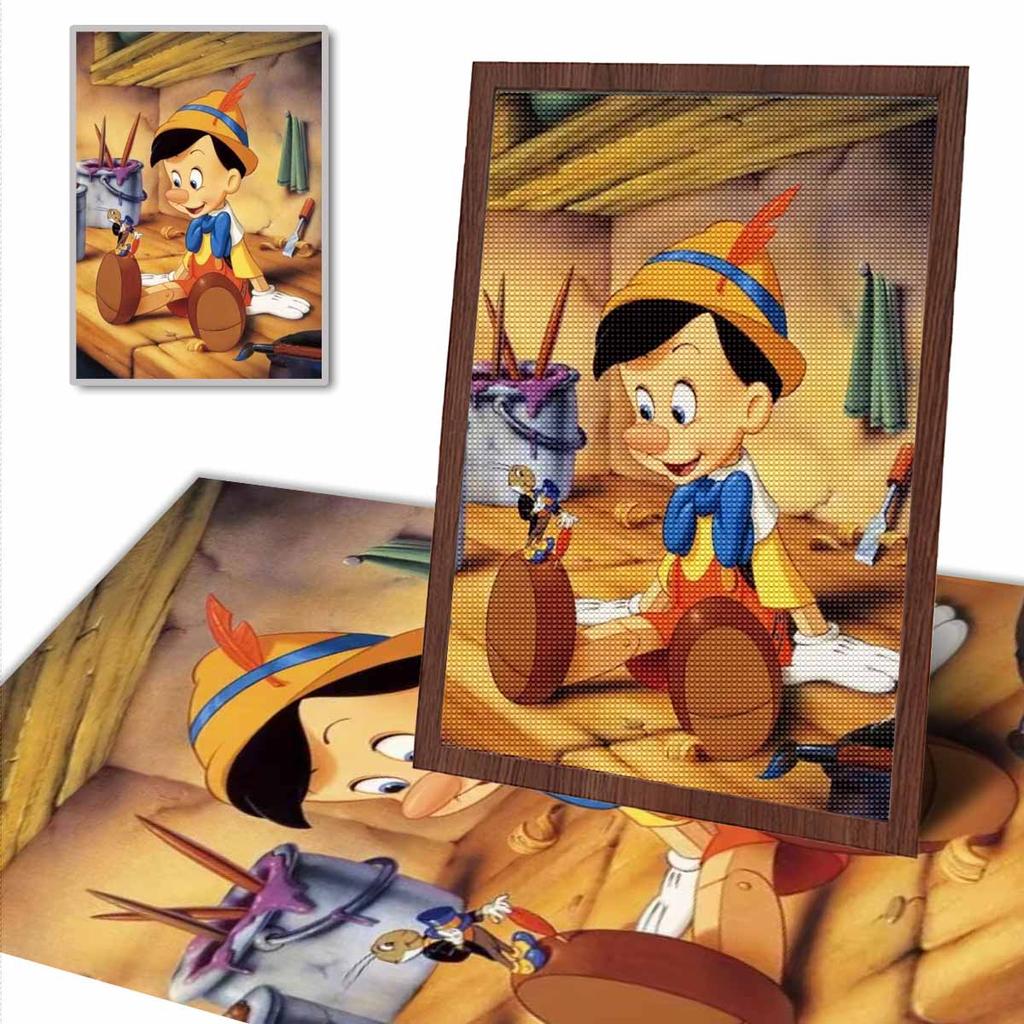 Full Round Diamond Painting Pinocchio Art Rhinestone Picture Mosaic DIY 5D Cross Stitch Embroidery Home Decoration