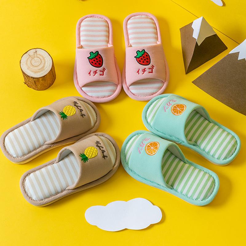 Kinder Hausschuhe Indoor Zuhause Leinen Frühling Sommer Herbst und Winter Boden Rutschfest Jungen und Mädchen Kinder Baby Baumwollhausschuhe