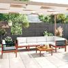 VidaXL Garden Lounge Set 7 Pieces with Cushions Cream 63 X 63 Cm 3057905