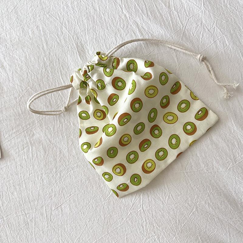 Floral Mini Cotton Drawstring Pouch for Jewelry, Cosmetics, & Lipstick - Dustproof & Cute