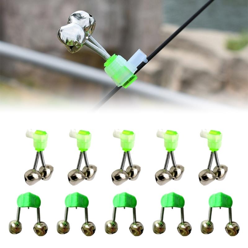 Fishing Rod Bells Fishing Rings, 10Pcs Double Alarm Bells Fishing Bells Alarm for Night Fishing Fishing Rod Bites Alarm