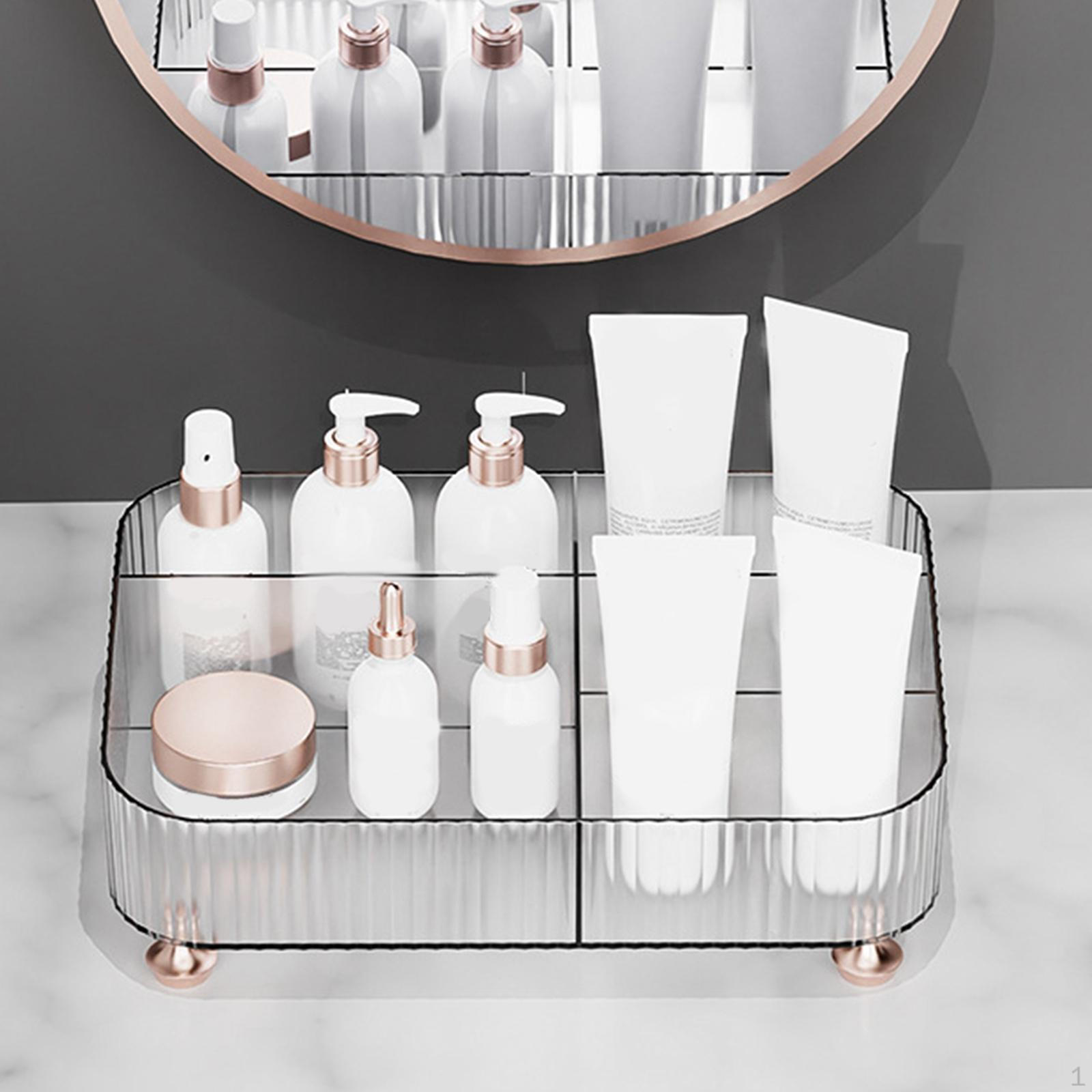 

Настольный органайзер с 5 отделениями и полкой для хранения различных аксессуаров для волос, ювелирных изделий transparent