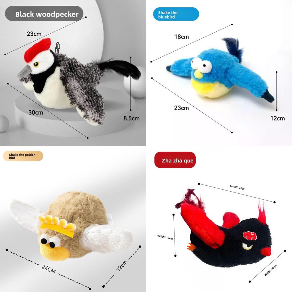 Simulated Plush Bird Pet Interactive Toy Withflapping Wings And Chirping Sounds For Play And Engagement