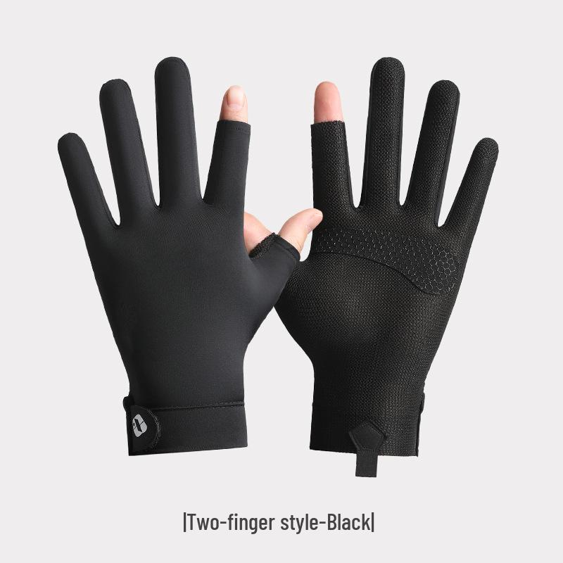 Men s Summer Thin Cycling Gloves: Non-slip, Touchscreen, Breathable Ice Silk, Fingerless Design. One Size