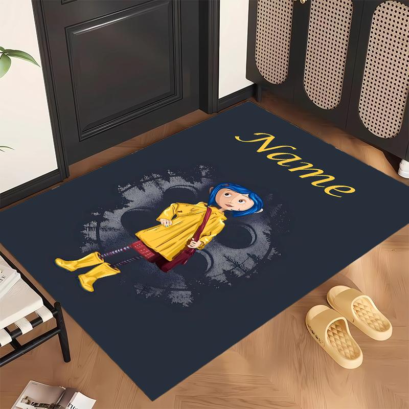 Coraline (1) Tappeto da Ufficio Personalizzato con Nome Decorazione Elegante per Soggiorno Camera da Letto Cucina