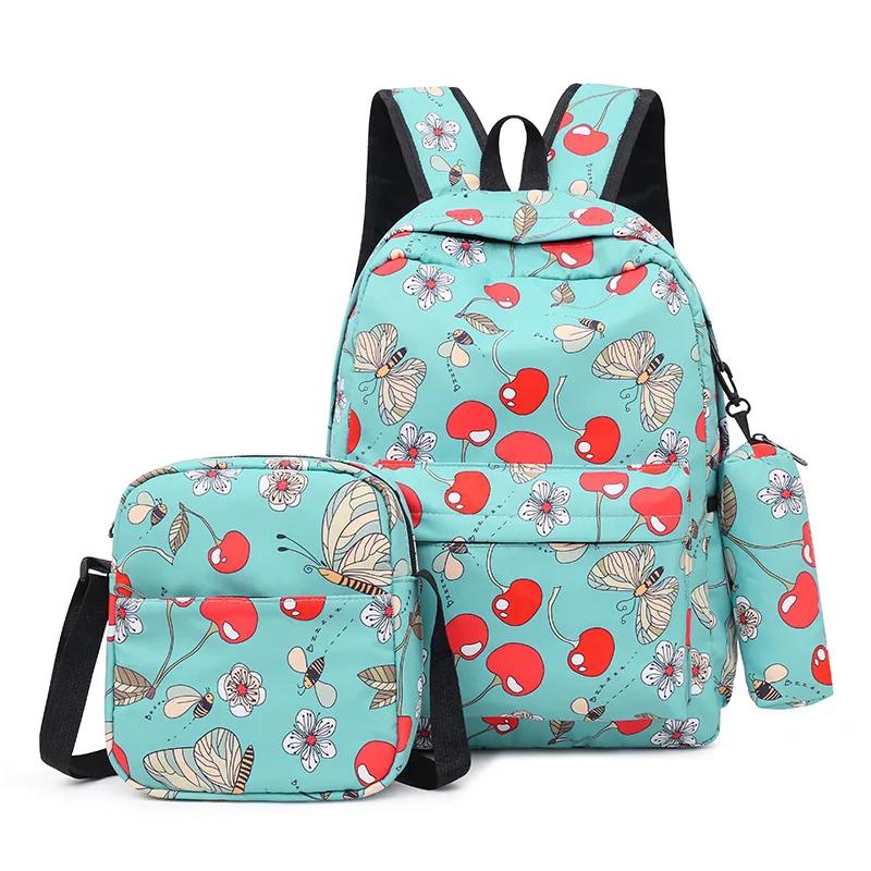Crossten 3pcs/set High School Bags for Women Boys One Shoulder Bag Backpacks Big Student Travel Bag Men School Backpack Mochila