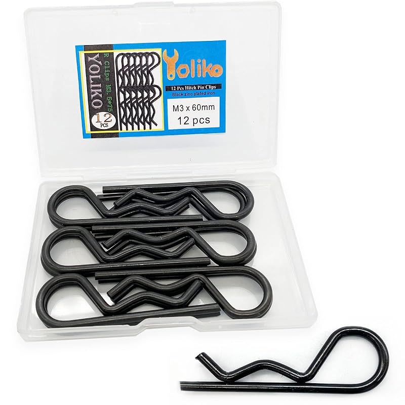 Сверхпрочный сцепной узел P - 12 шт. Пружинные стопорные проволочные R-образные шплинты M3X60 мм для прицепов, тракторов, косилок, тележек, грузовиков 12