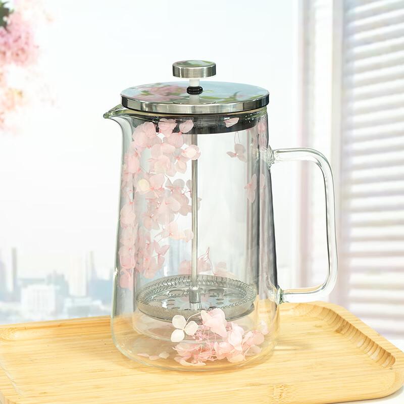 

ZISIZ Dry Flower Glass French Press Coffee & Milk Frother