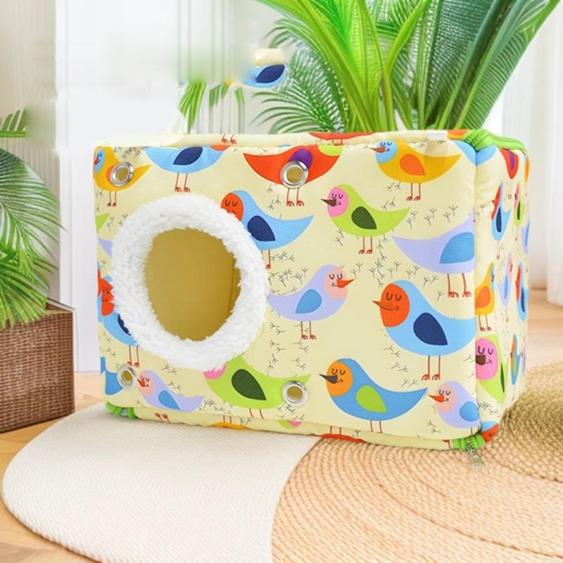Ninho de Papagaio de Pelúcia Grosso Rede de Gaiola de Pássaro Quente Cama para Clima Frio Design de Pendurar Seguro na Gaiola Abrigo para Pássaros