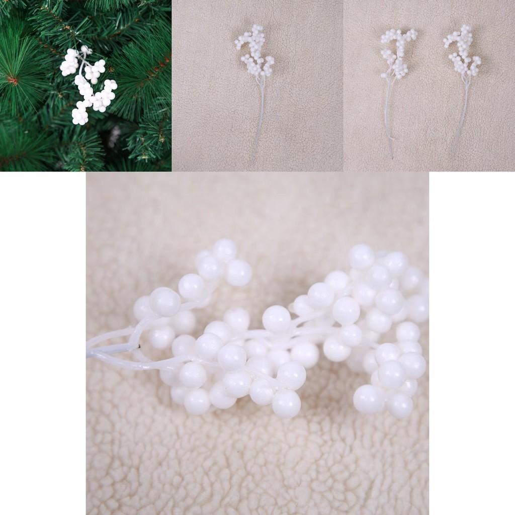 Festive White Foam Berry Christmas Tree Decorations For Diy Holiday Crafting And Styling