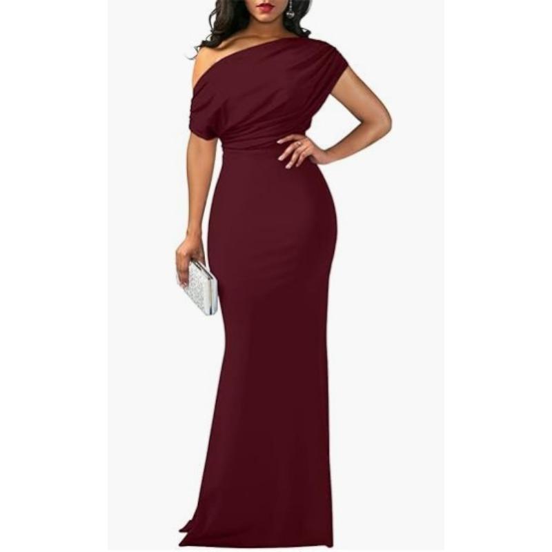 Frühlings Damen Elegantes Ärmelloses Schulterfreies Langes Formelles Partykleid