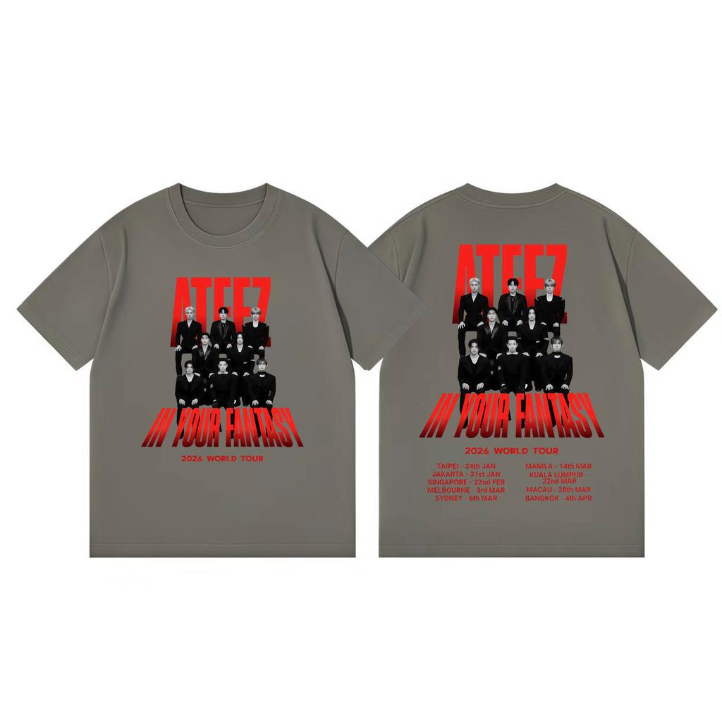 ATEEZ in Your Fantasy World Tour 2026 Graphic T Shirts Kpop Fashion Short Sleeve Tshirt Men Women Casual Loose Cotton Tshirts