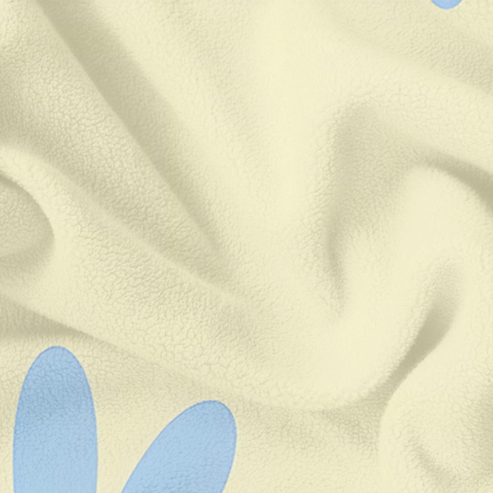 Pale Blue Big Outline Pastel Floral Cartoon Anime Print Flannel Blanket Soft Warm Throw for Kids Bedroom Sofa Christmas Office