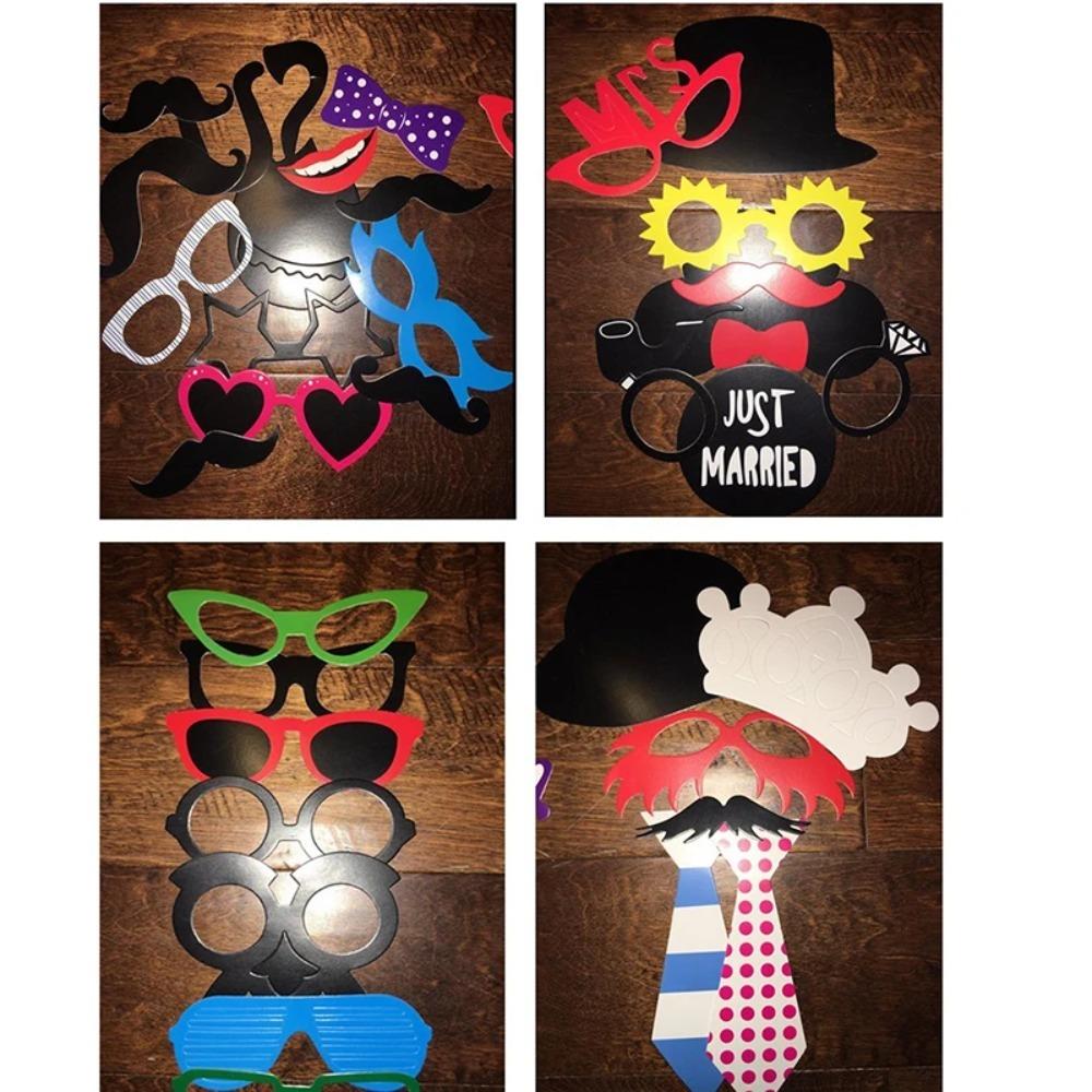 10-58pcs Fun Wedding Decoration Photo Booth Props DIY Mustache Lips Glasses Mask Photobooth Accessories Wedding Party Supplies