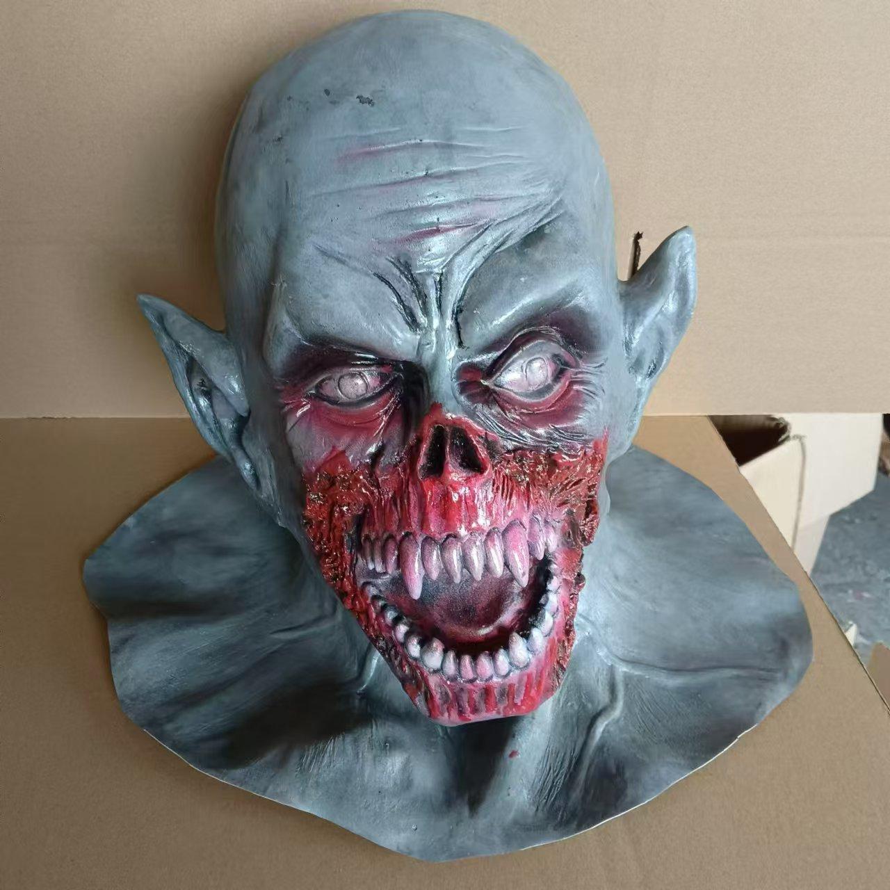 Horror Vampire Latex Mask One size fits all adults серый
