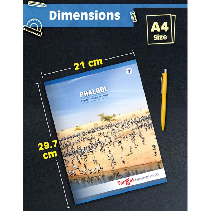 Target Publications A4 Size Long Notebooks For Students | Single Line Ruled 140 Pages In Each | Soft Cover, 21 Cm X 29.7