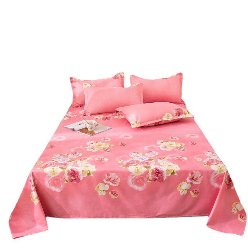 1pcs Dormitory Hotel Single Bed Sheets Elegant Geometry Printed Double Bed Sheets Cartoon Home Bedroom Decoration Supplies