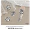 White Cubic Zirconia Stacked Rhinestone Manicure Ornaments - Handmade Sparkling Rhinestone Balls & Dove Egg Decorations
