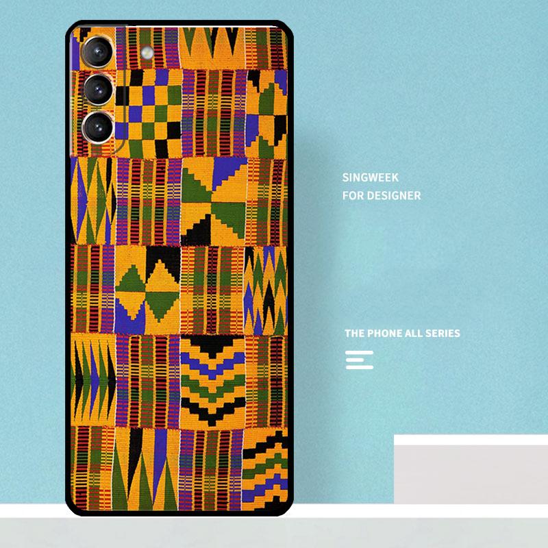 African Wax Fabric Case For Samsung Galaxy S24 Ultra S21 S22 S23 Plus Note 10 Note 20 S8 S9 S10 S20 FE Coque