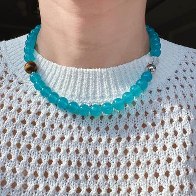Original Naturstein Seewasser Blau-Grün Perlenkette Finishing Touch Opal Premium Armband Ohrringe 249