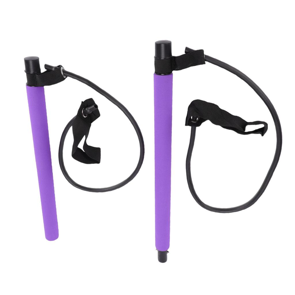 Pilates Bar Detachable Resistance Band Bar Fitness Stick Portable Home Gym Equipment