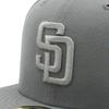 New Era 59FIFTY Cap MLB San Diego Padres SD Storm Gray Tonal ONSPOTZ and 5950 Straight Flat Popular Size Stickers Large and Small Sizes Everyday