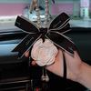 Camellia Scent Car Hanging Ornament, Exquisite Double Sided Bow Pendant, Auto Interior Decoration