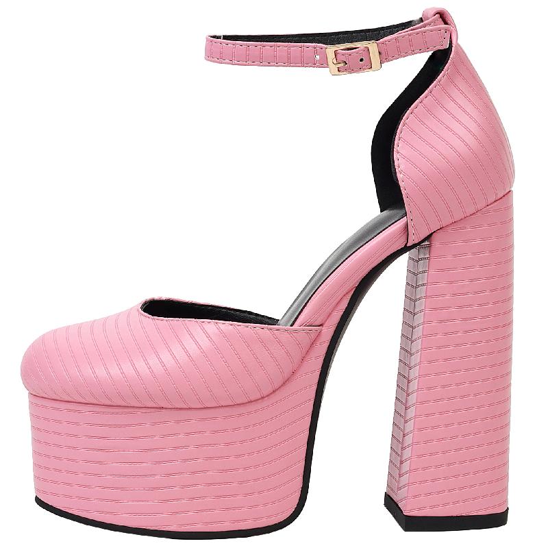 Grote Maat Dames Pumps Schoenen Sexy Platform Hoge Hakken Zomersandalen Dames Luxe Bandjes Zwart Roze Nude Feest Dans Fetish Schoenen