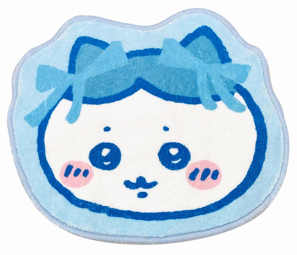 MORIPiLO Chiikawa Hachiware Entrance 40cm Ribbon Makura no Morishita Mat, Small, Cute, Approx. (Interior Mat, Blue), Merchandise, Character,