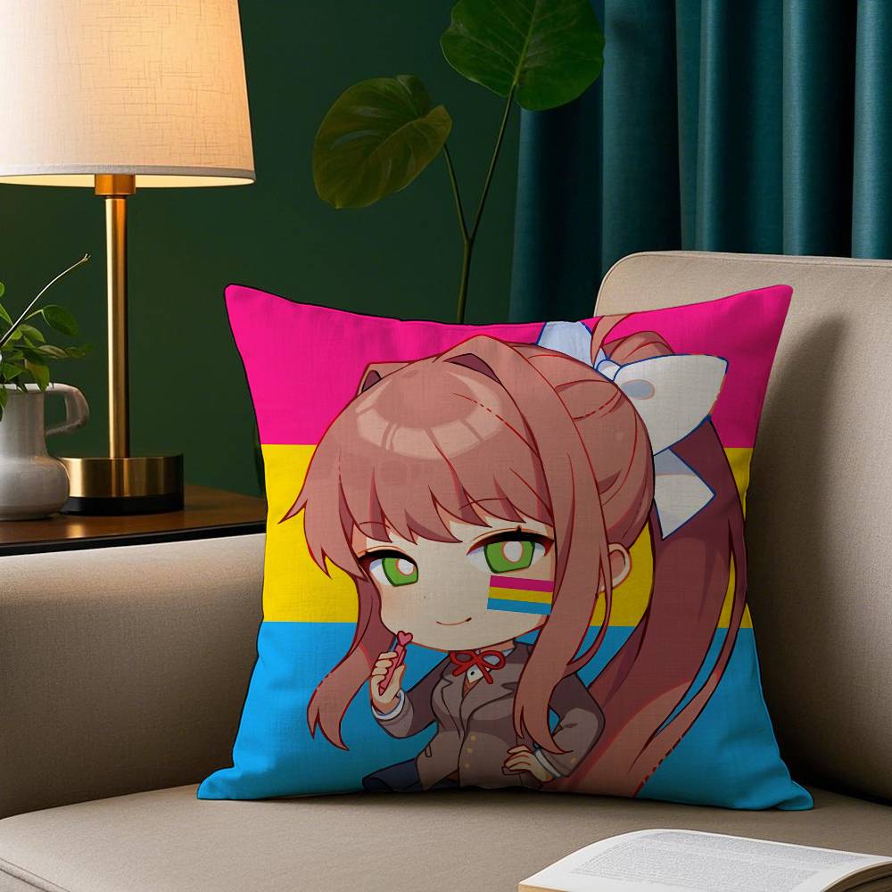D-Doki Doki L-Literature Club Pillow Case Cozy Plush Pillow Cover Double Side Printed – Home Gift for Bedroom Decor