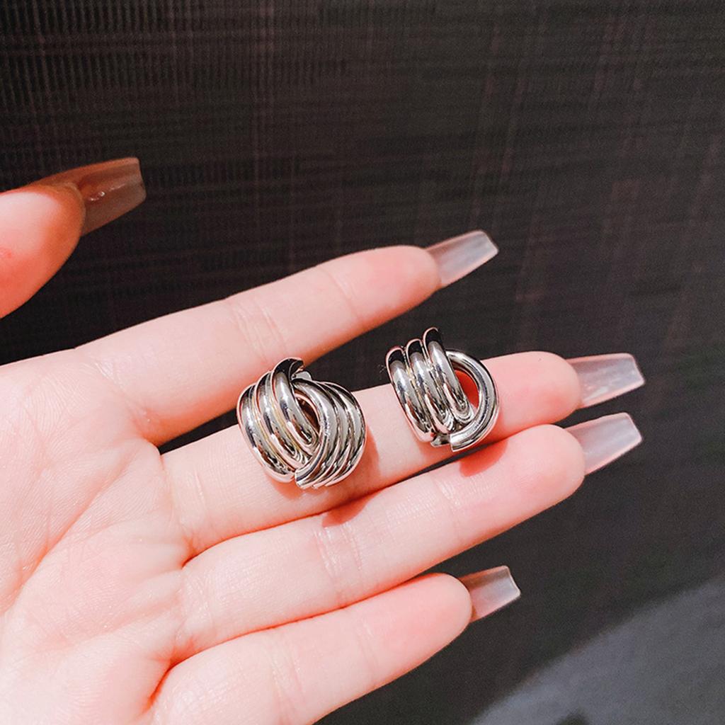 Practical Geometric Earrings Elegant and Stylish Alloy Materials Portable Accessory for Parties Supplies and Daily Wear