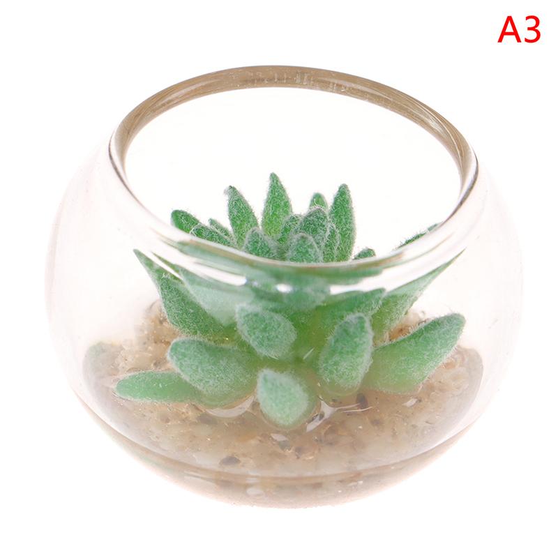 

1 шт. миниатюрная модель реквизита мини стеклянное растение цветок в горшке кукольный дом аксессуары